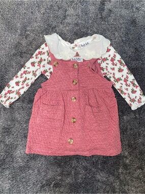 Nicole Miller Baby 2 Piece Jumper & Onesie Set 6–9 Months Like New
